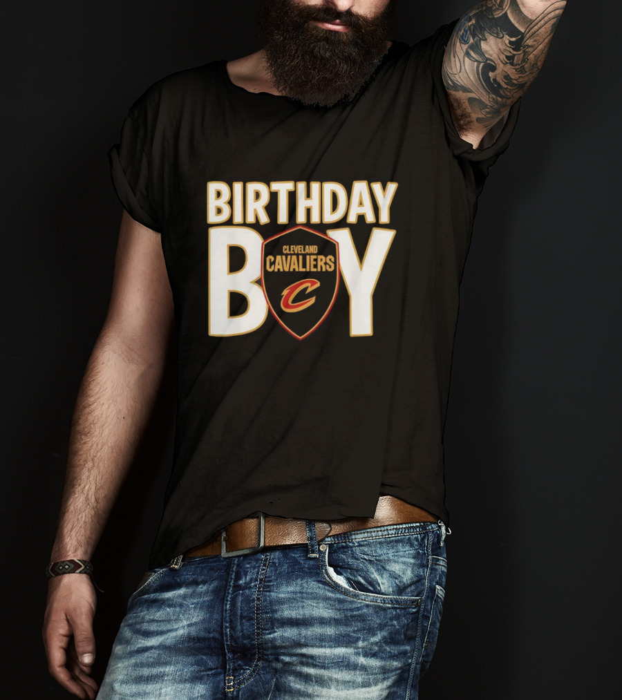 Cleveland Cavaliers NBA Birthday Boy Shield With C Logo T-Shirt