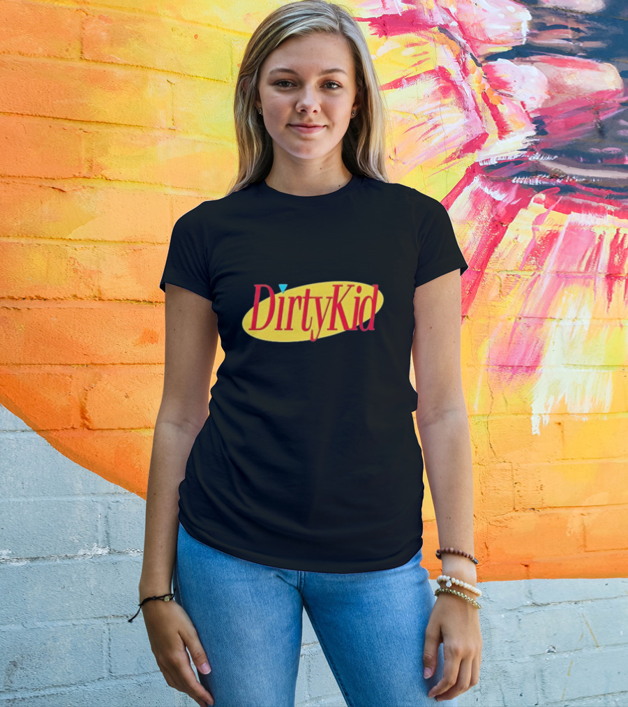 Dirty Kid Oval Bold Red Yellow Oval Style T-Shirt