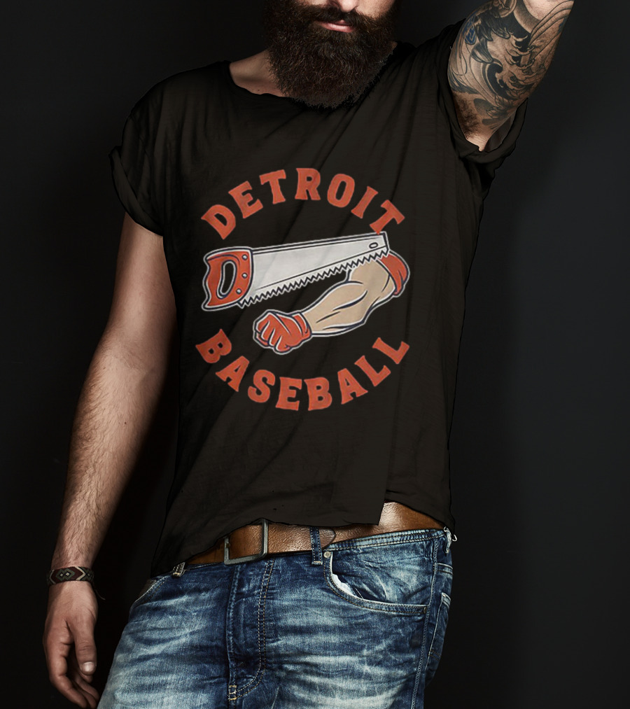 Detroit Baseball Saw Arm Graphic T-Shirt