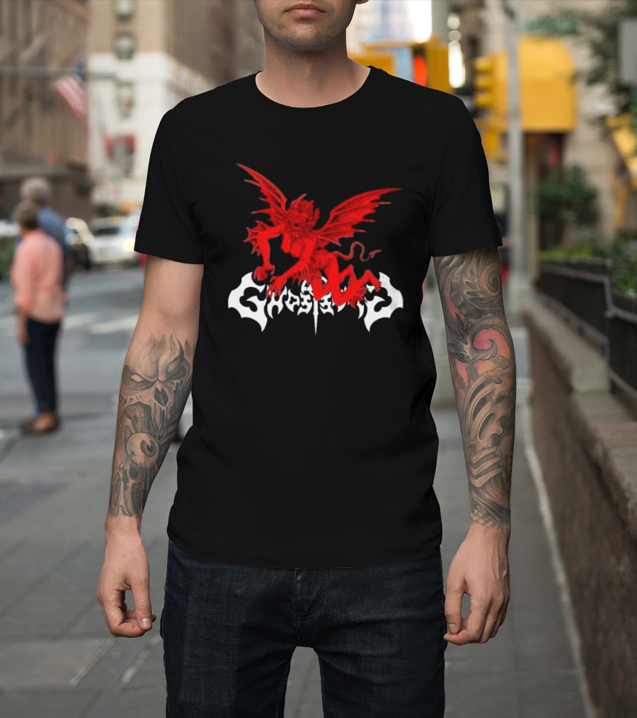 Ghost Supply Red Anarchy Angel Design USA T-Shirt