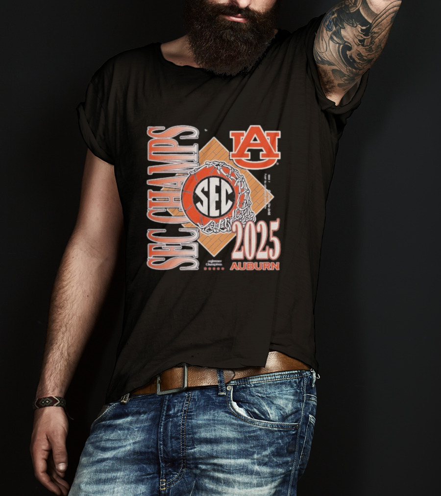 Auburn Tigers SEC Champs 2025 Basketball Victory T-Shirt