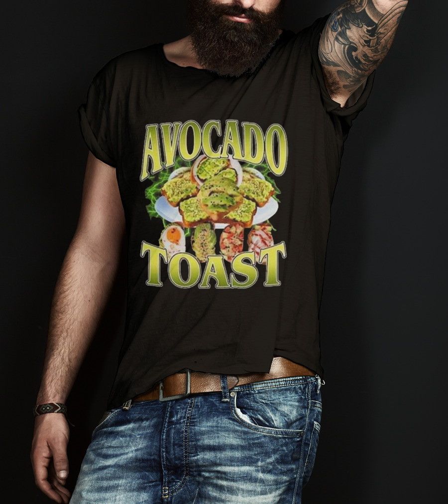 Avocado Toast Assorted Toppings Food Art T-Shirt
