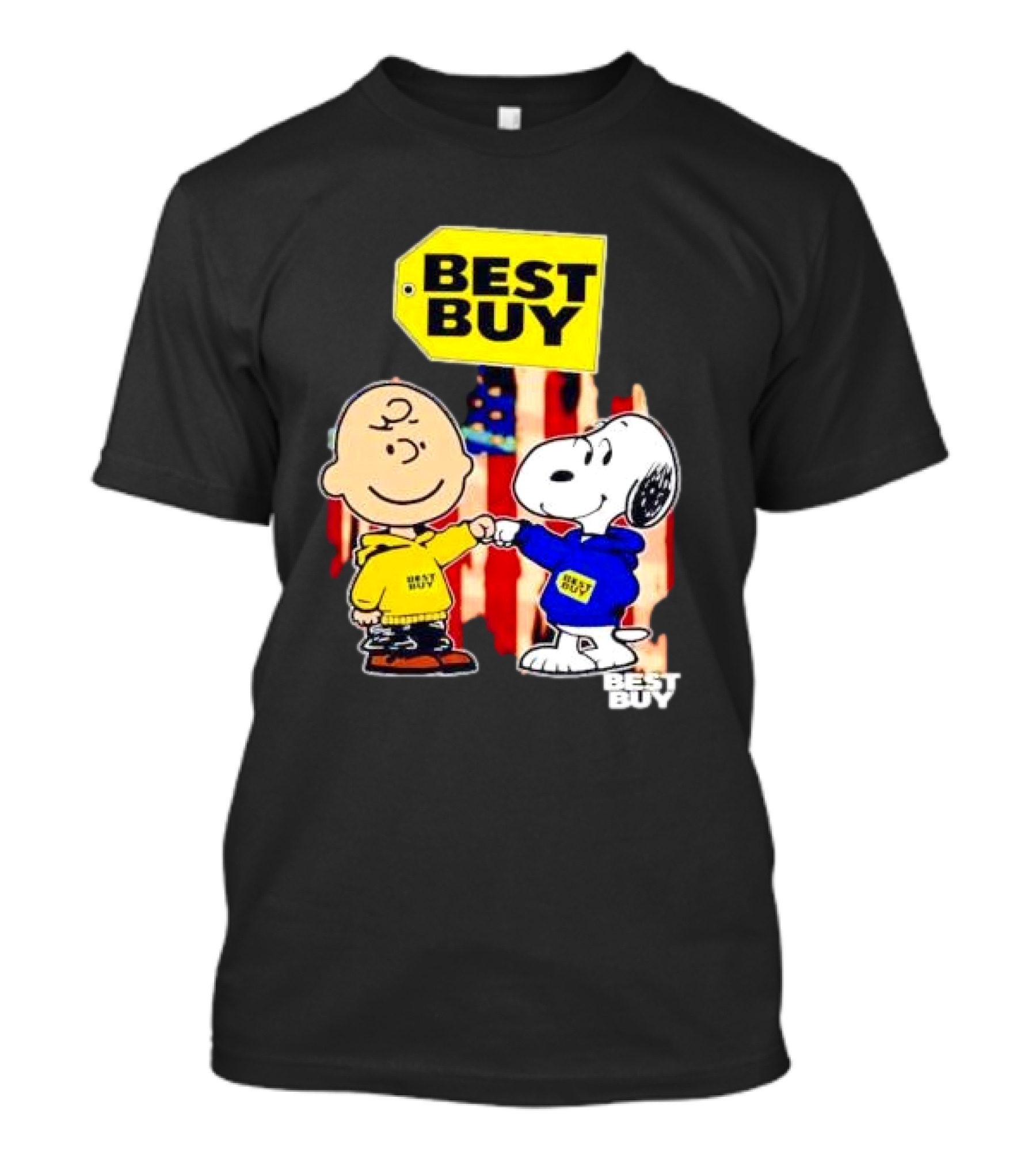 Best Buy Charlie Brown Snoopy Yellow Blue S Fist Bump T-Shirt