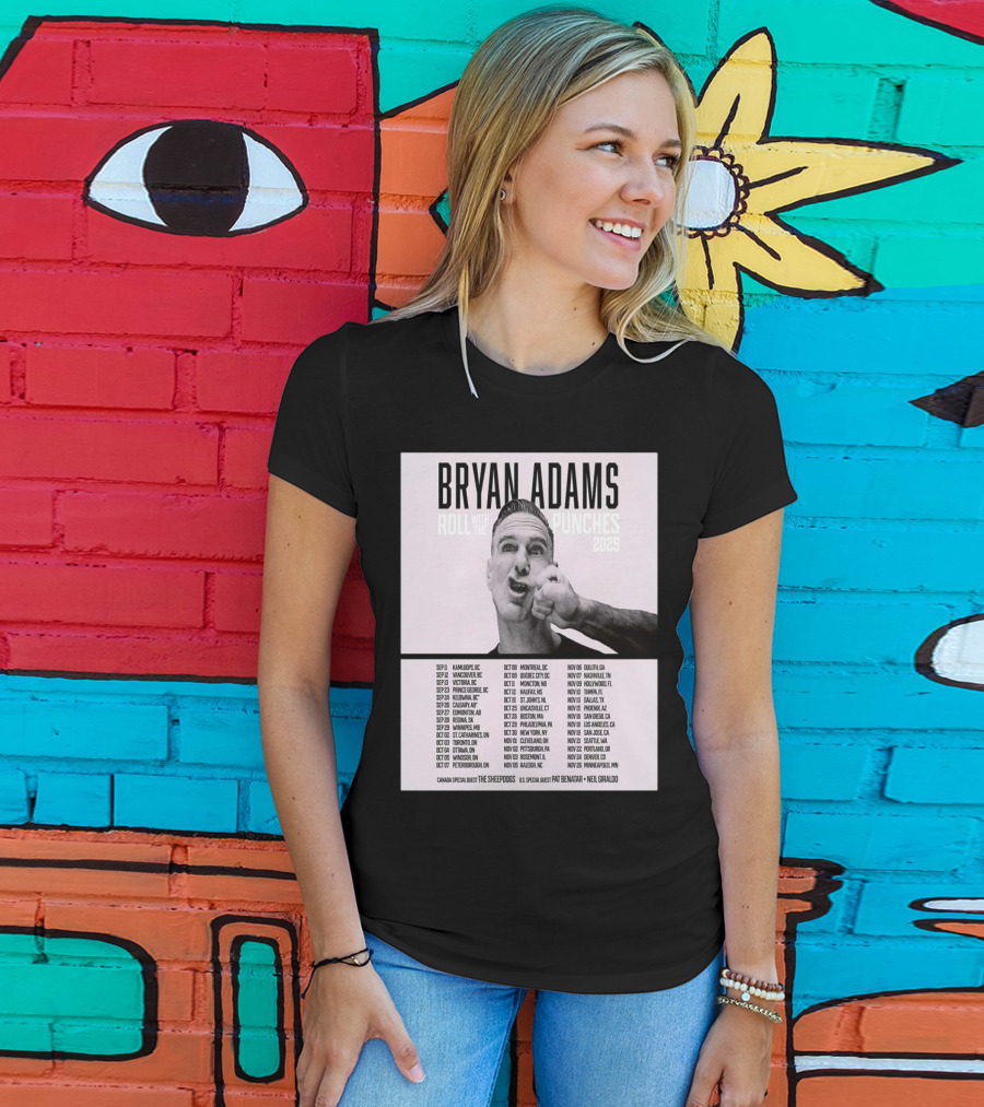 Bryan Adams Roll With The Punches 2025 North America Tour T-Shirt