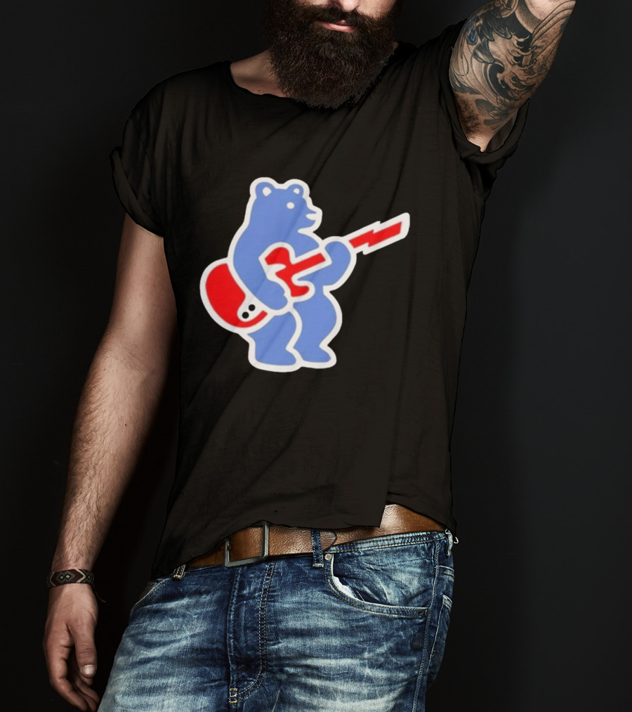 Cubs Bear Guitar Logo T-Shirt