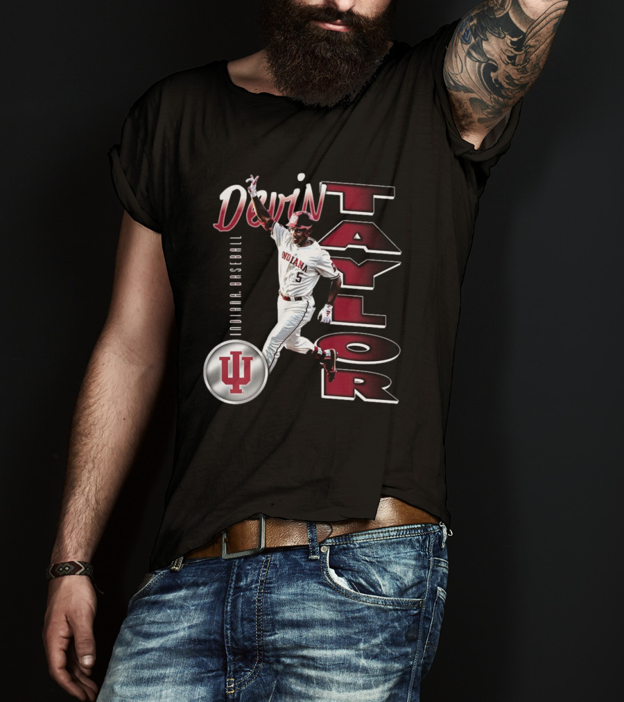 Devin Taylor Illustrated Indiana Hoosiers Baseball NCAA 2025 Graphic T-Shirt