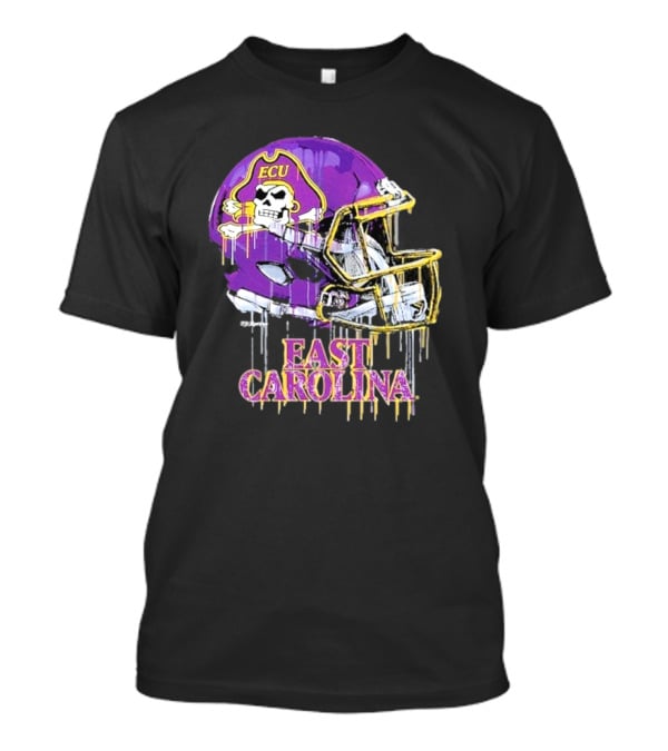 ECU Pirates Dripping Football Helmet T-Shirt