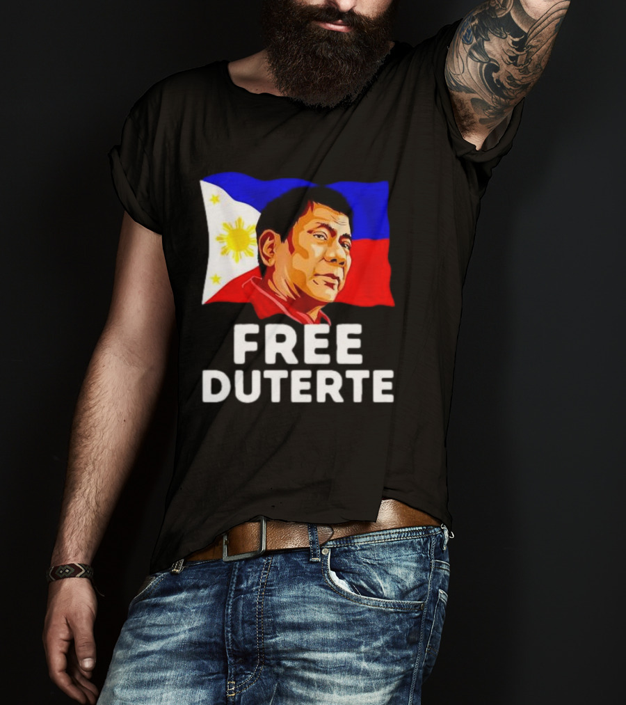 Free Duterte Philippines Flag Rodrigo Digong T-Shirt