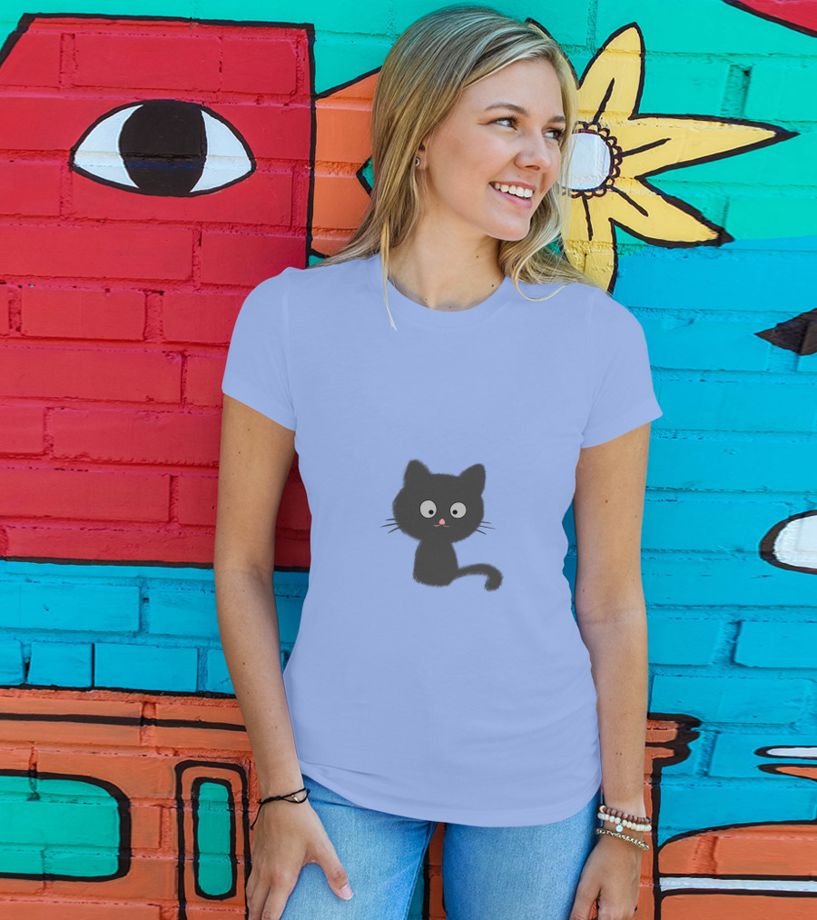 Cute Mew-T Black Cat T-Shirt