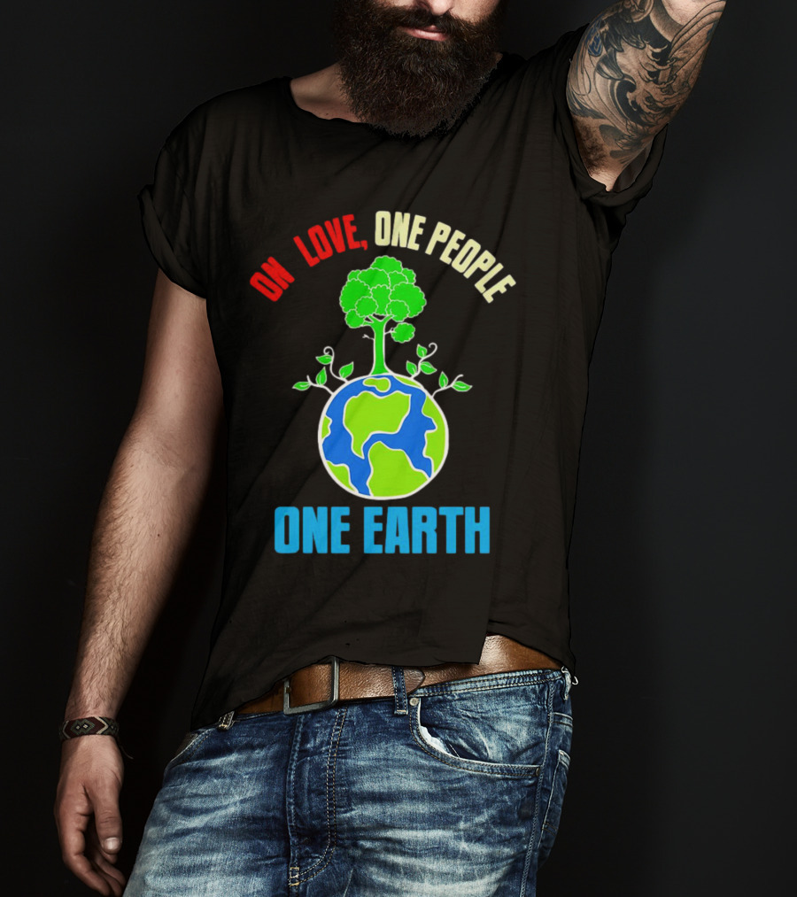 One Love One People One Earth Tree And Planet T-Shirt