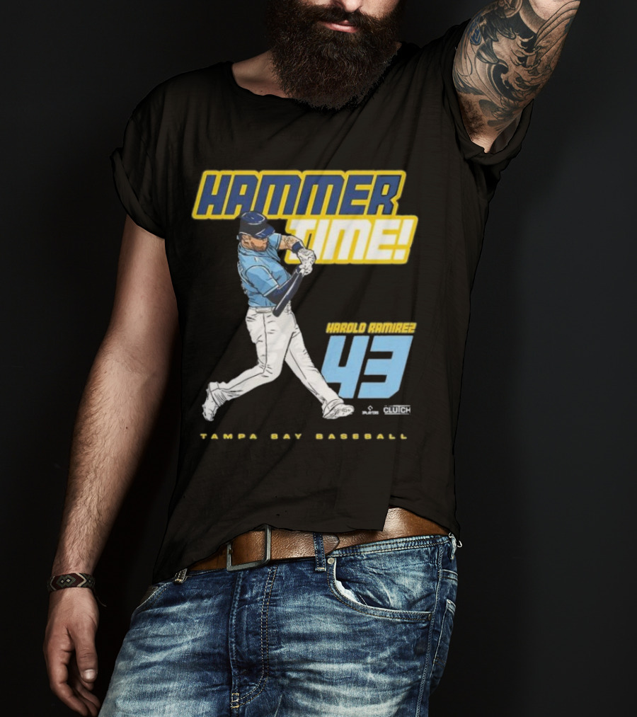 Hammer Time Harold Ramirez 43 Tampa Bay Baseball T-Shirt