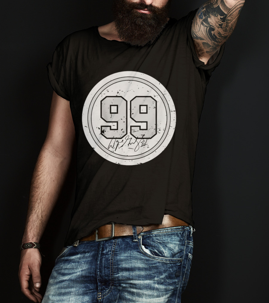 Wayne Gretzky No. 99 Circle Signature Los Angeles T-Shirt