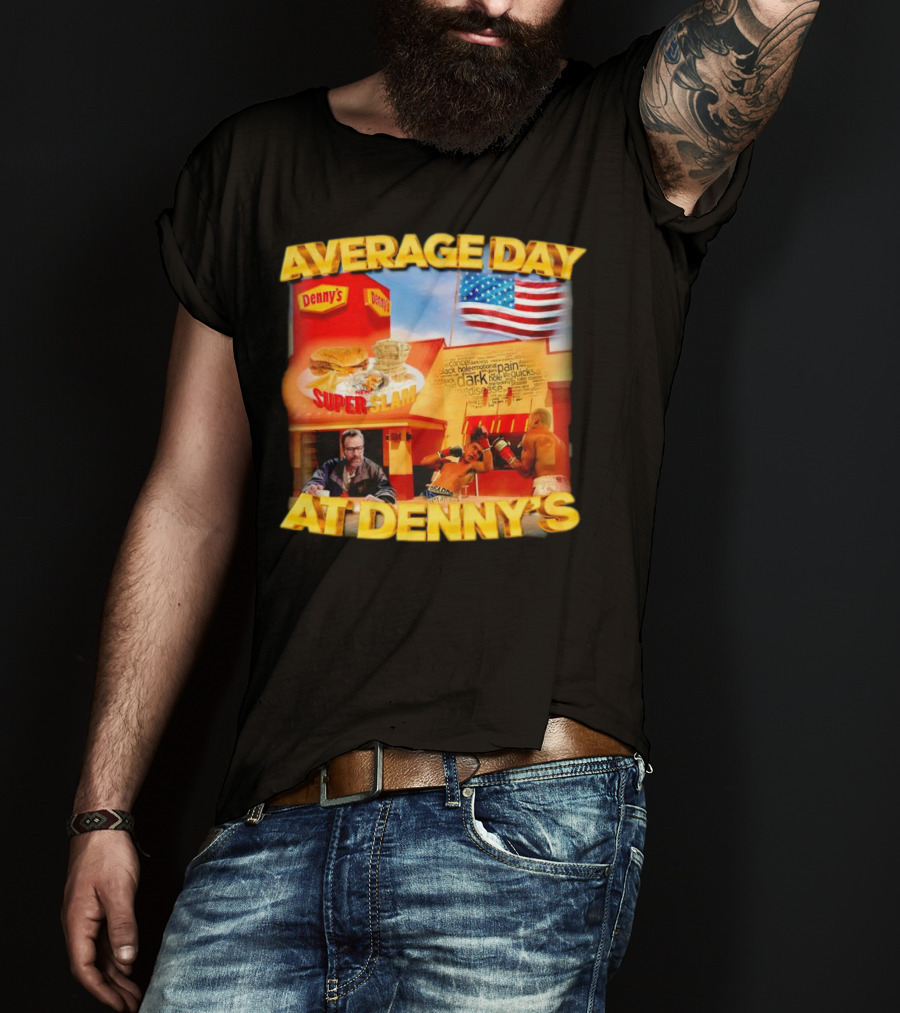 Average Day At Denny’s Super Slam Boxing American Flag T-Shirt