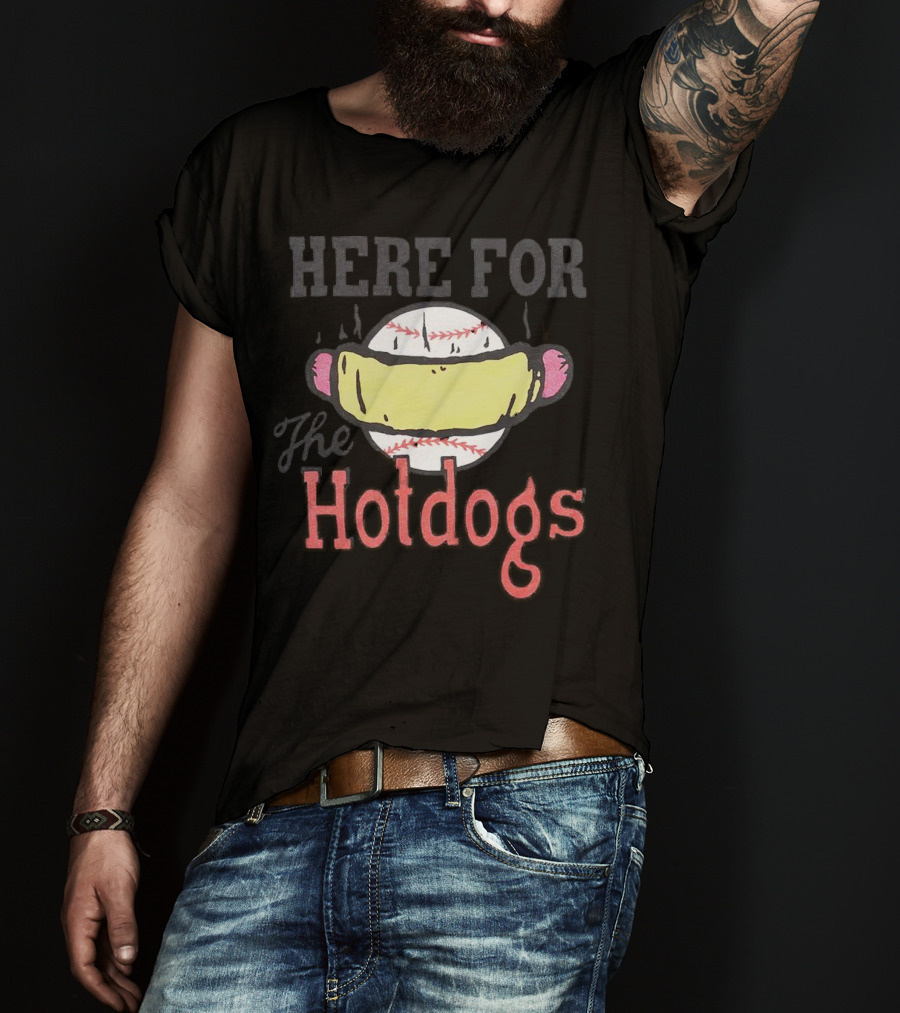 Here For The Hotdogs Baseball Hotdog Combo T-Shirt