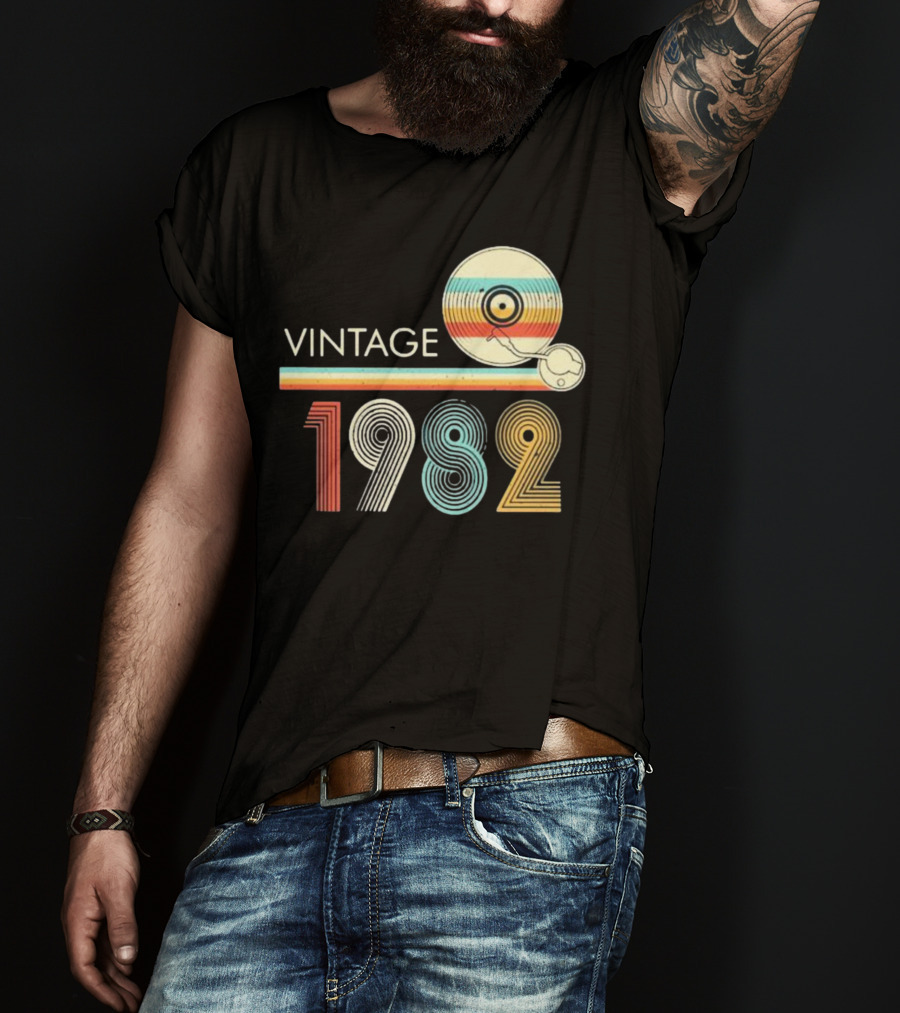 Vintage 1982 Vinyl Record T-Shirt