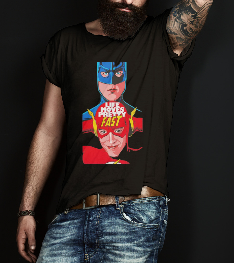 Life Moves Pretty Fast Batman And Flash Crossover T-Shirt