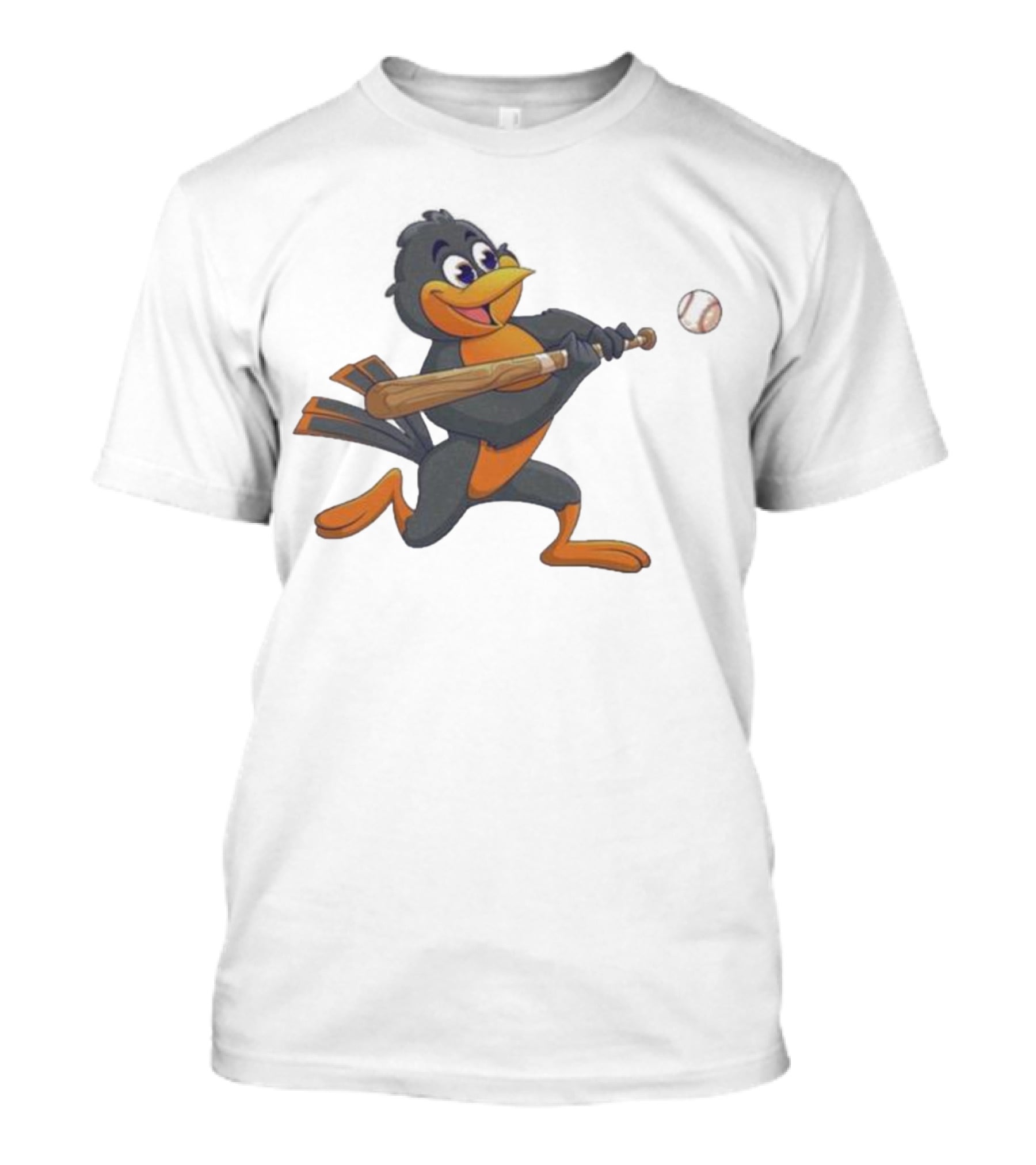 Baltimore Orioles Bird Bat Baseball Swing T-Shirt