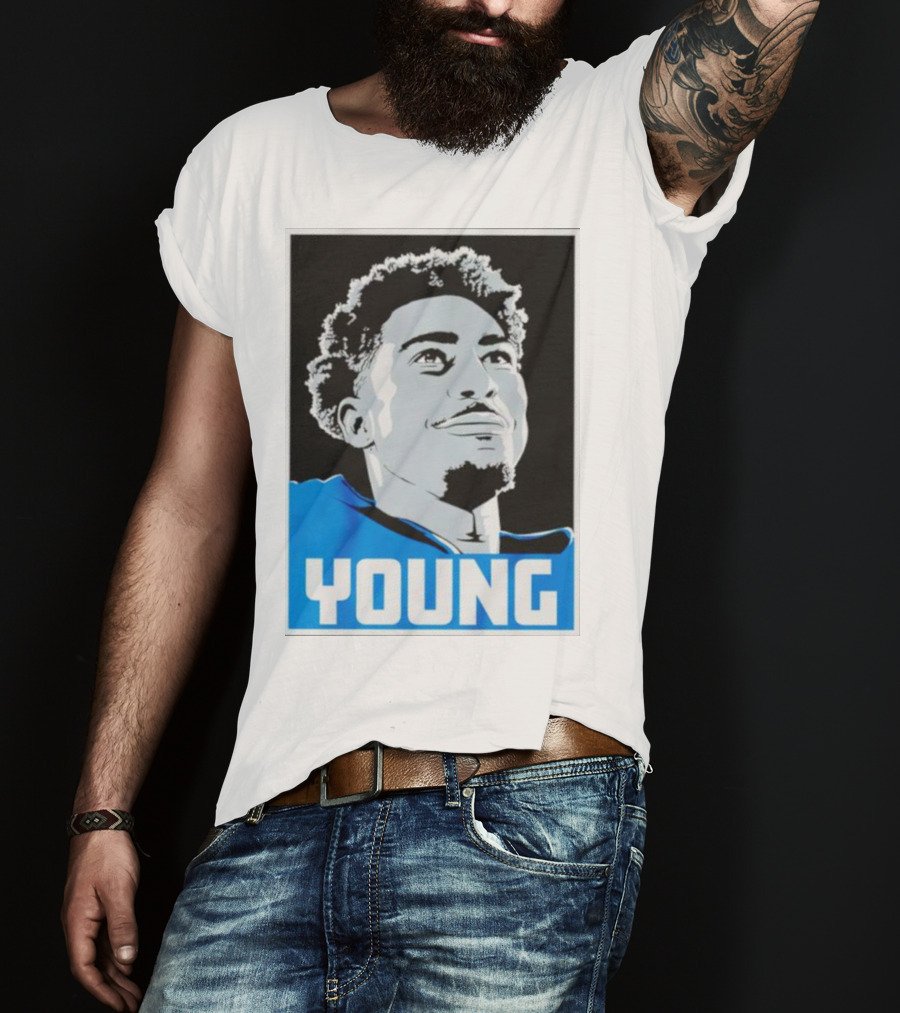 Bryce Young Football Portrait Black And Blue Young T-Shirt