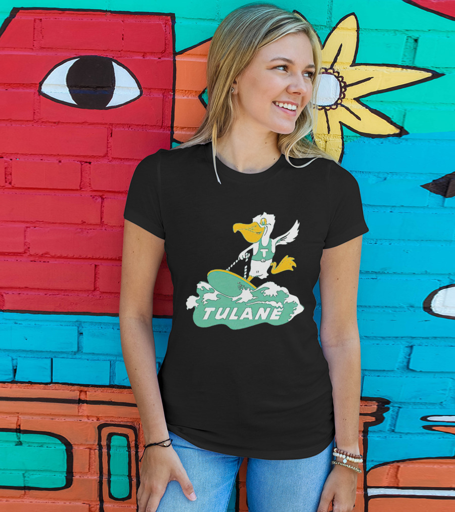 Tulane Green Wave Surfing Pelican Vintage T-Shirt