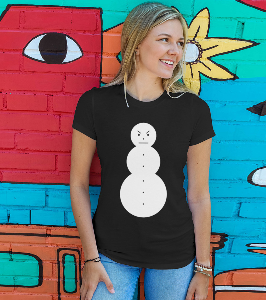 Snowman Annoyed Face Expression T-Shirt