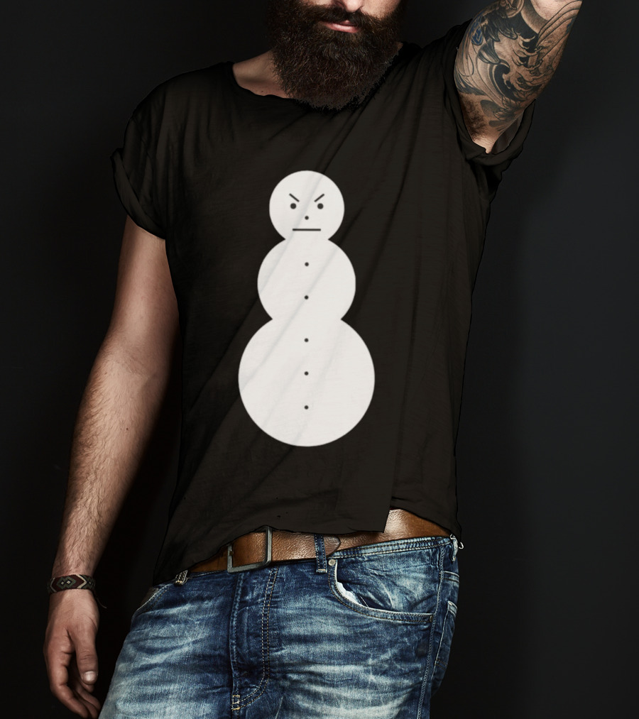 Snowman Annoyed Face Expression T-Shirt