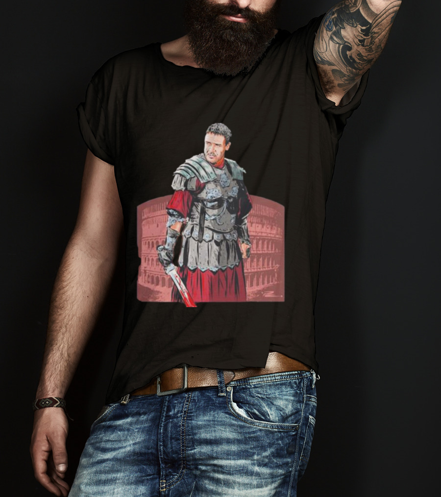 Russell Crowe Gladiator Paul Cemmick Colosseum T-Shirt