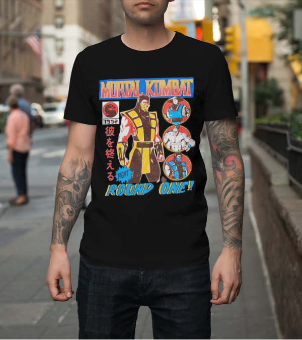 Shirt: Mortal Kombat 1992 Fight Round One T-Shirt Mortal Kombat 1992 Fight Round One T-Shirt