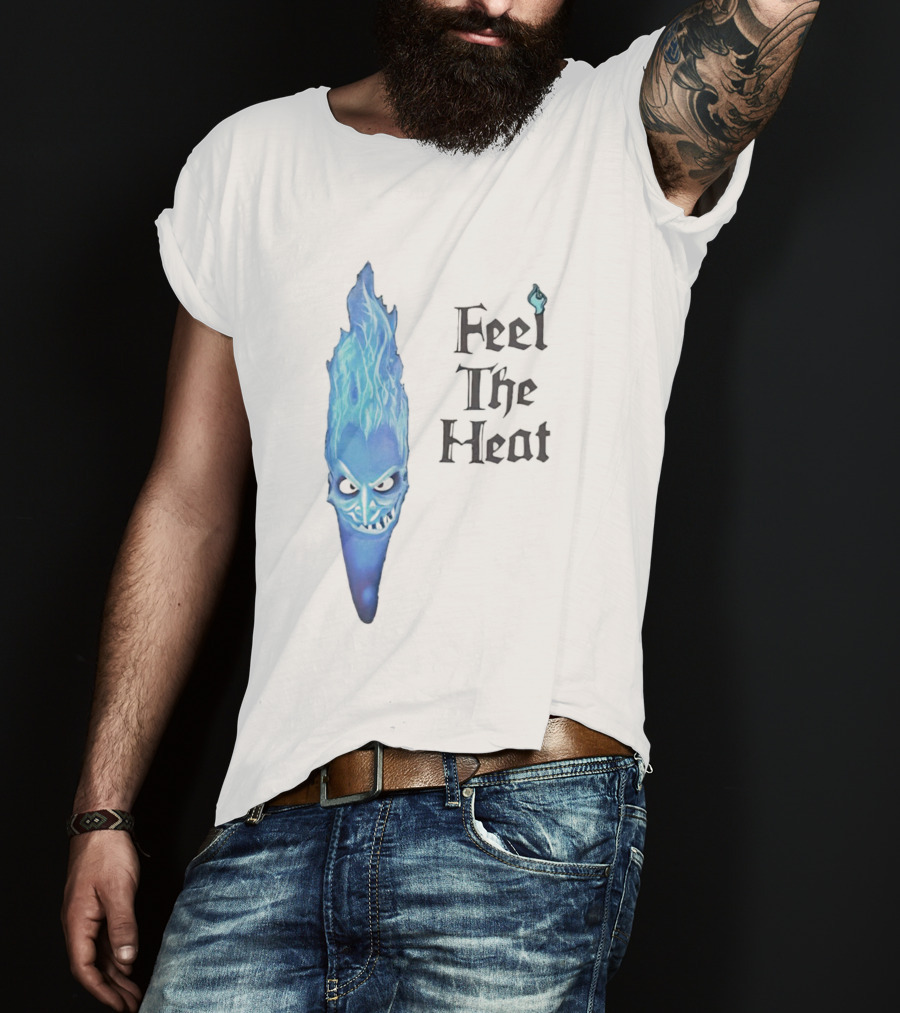 Hades Feel The Heat Blue Flame Head T-Shirt
