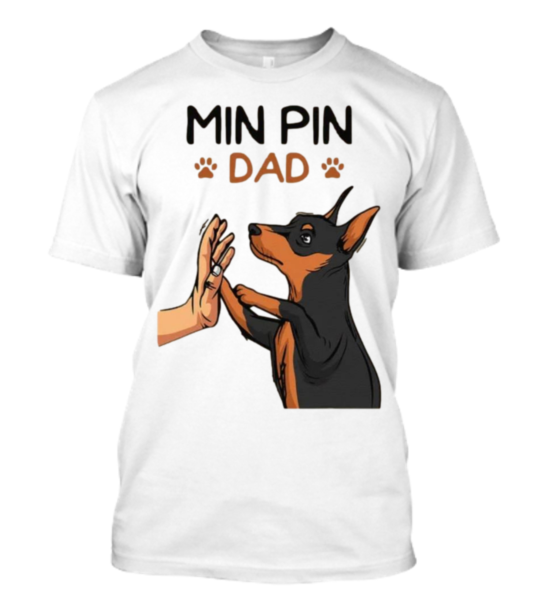 MIN PIN DAD Father's Day Dog Paw T-Shirt