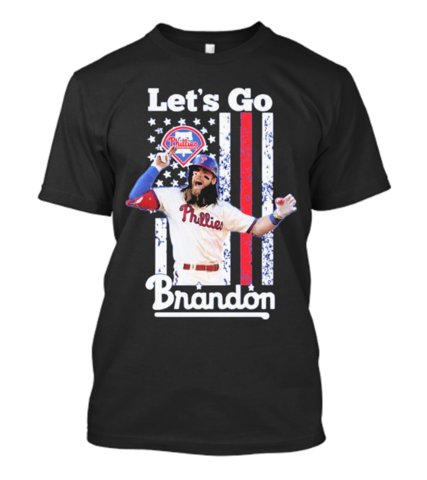 Let's Go Brandon Philadelphia Phillies American Flag T-Shirt