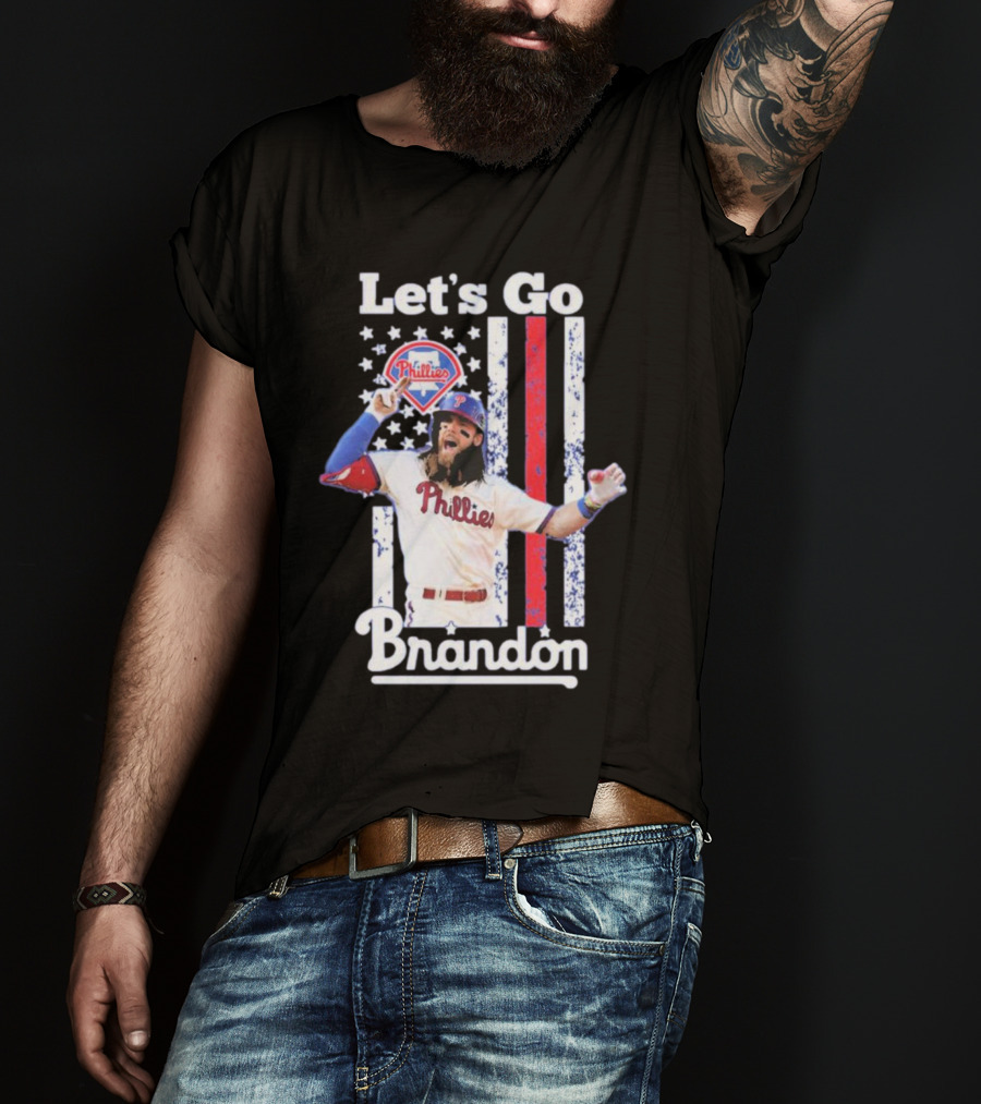 Let's Go Brandon Philadelphia Phillies American Flag T-Shirt
