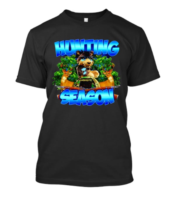 Hunting Season Wolf And Deer Forest Scene T-Shirt