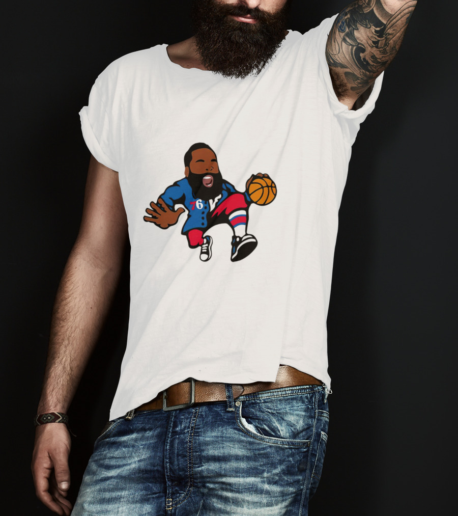 James Harden Cartoon 76 Basketball Philadelphia T-Shirt