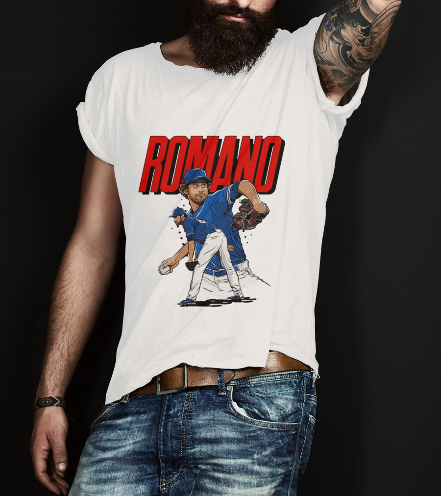 ROMANO Toronto Blue Jays Pitcher Baseball Action T-Shirt