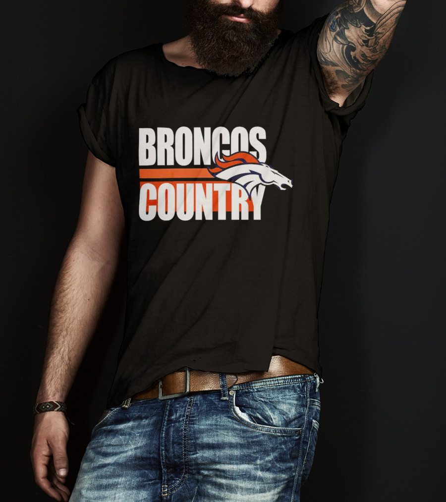 Denver Broncos Country Logo Blitz Essential T-Shirt