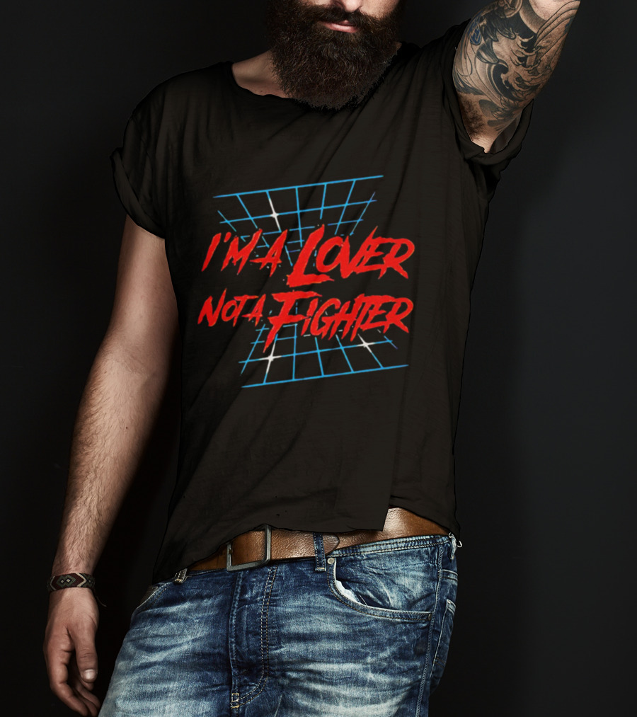 I'm A Lover Not A Fighter Retro Grid T-Shirt