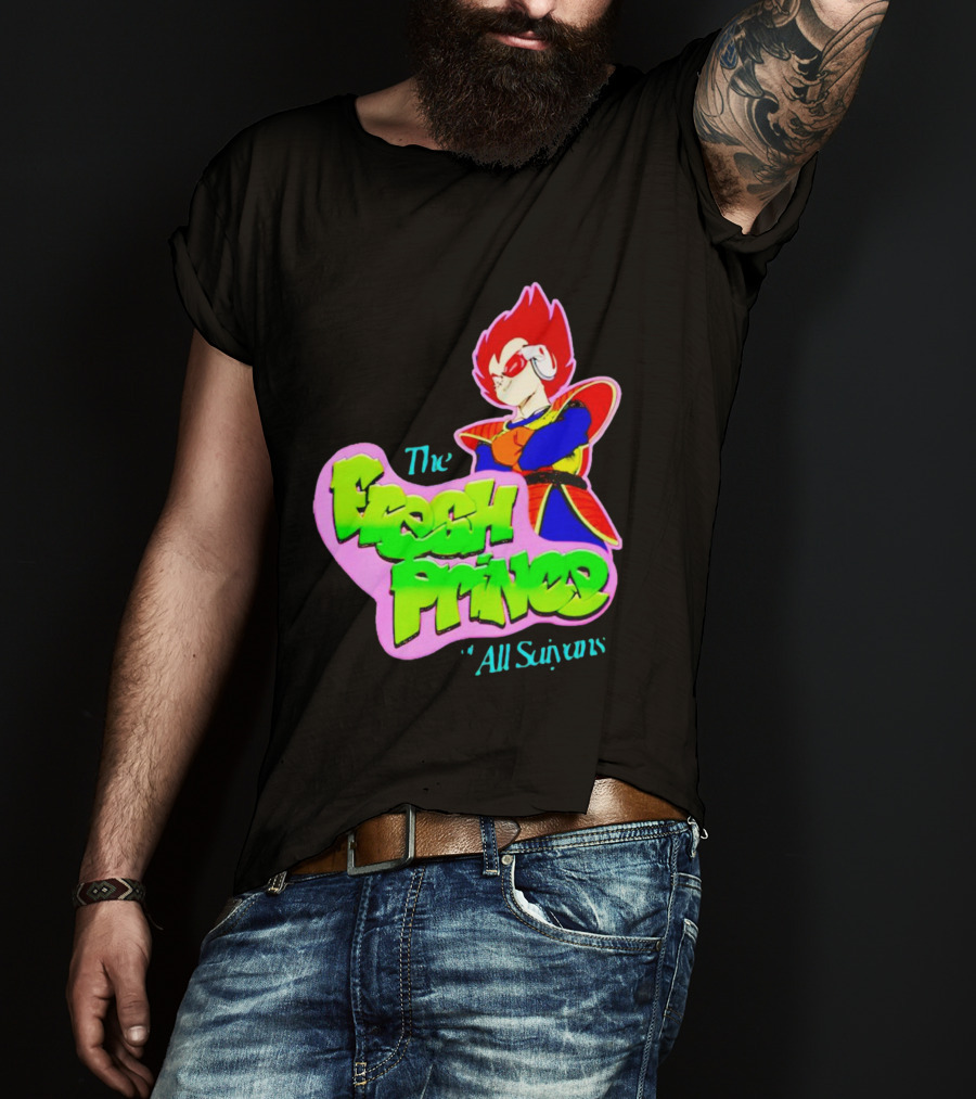 The Fresh Prince Of All Saiyans Vegeta Cartoon Mashup T-Shirt