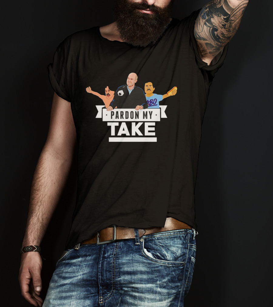 Pardon My Take Podcast Style With Characters And Sandwich T-Shirt