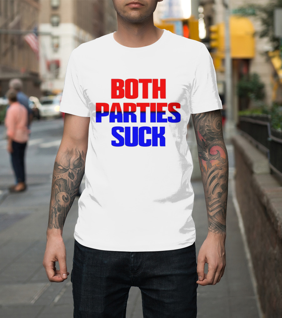 Both Parties Suck Red Blue Political T-Shirt