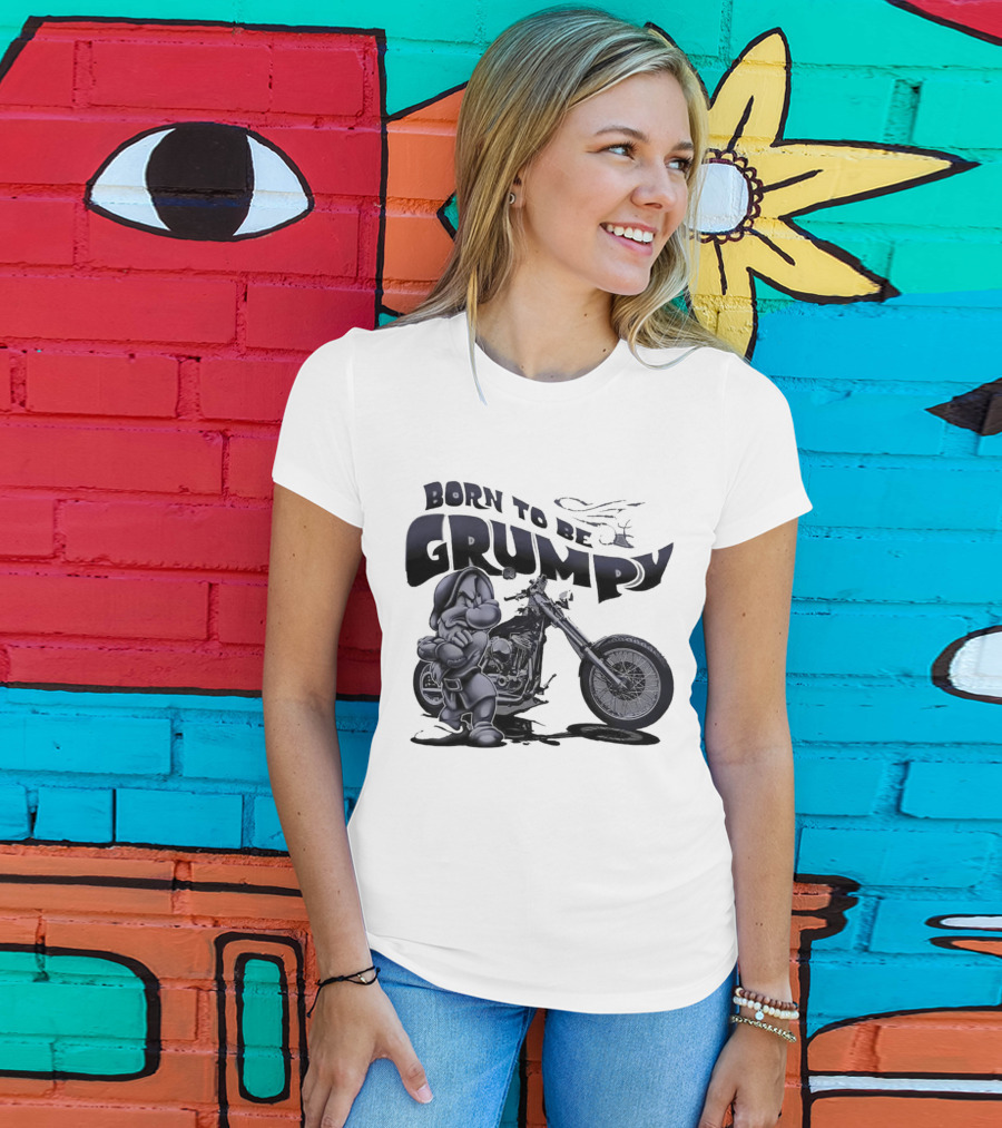 Born To Be Grumpy Motorcycle Rider T-Shirt