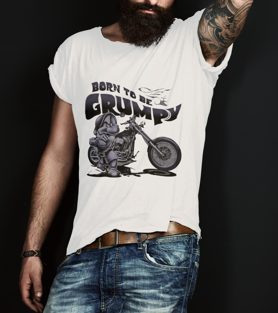 Born To Be Grumpy Motorcycle Rider T-Shirt