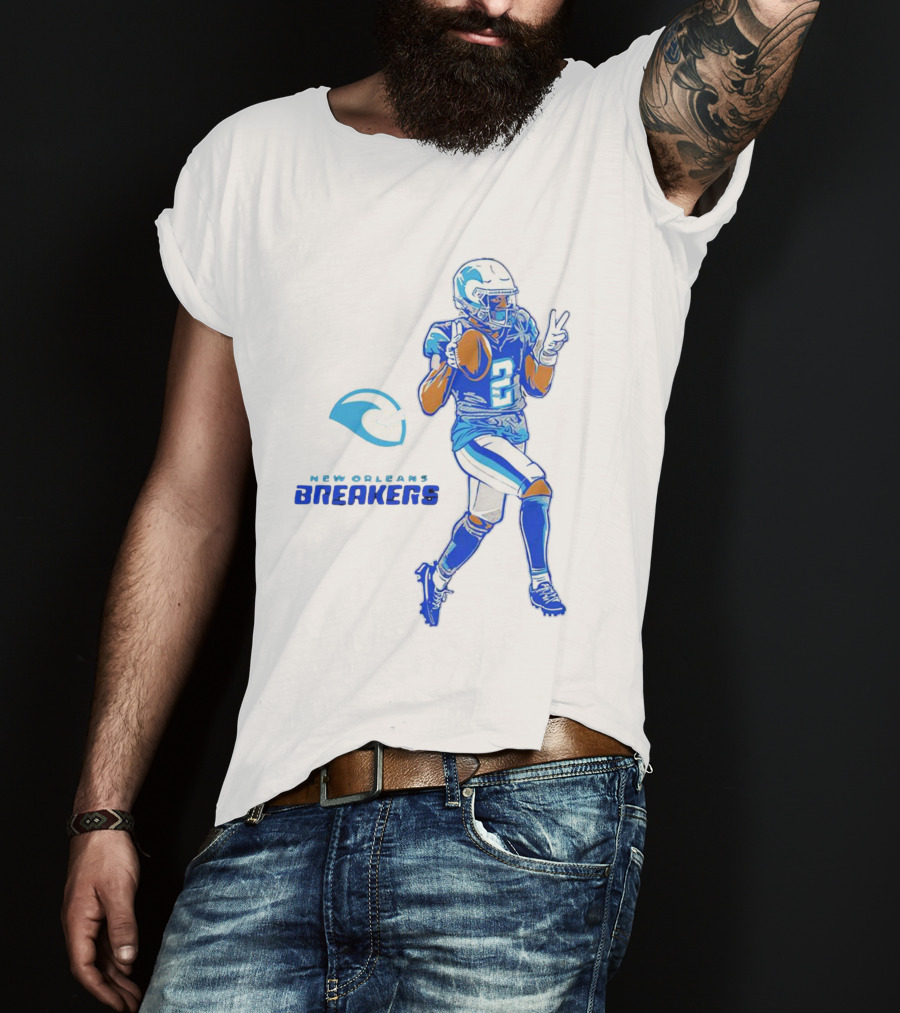 Johnnie Dixon 2 New Orleans Breakers Football Deuces T-Shirt