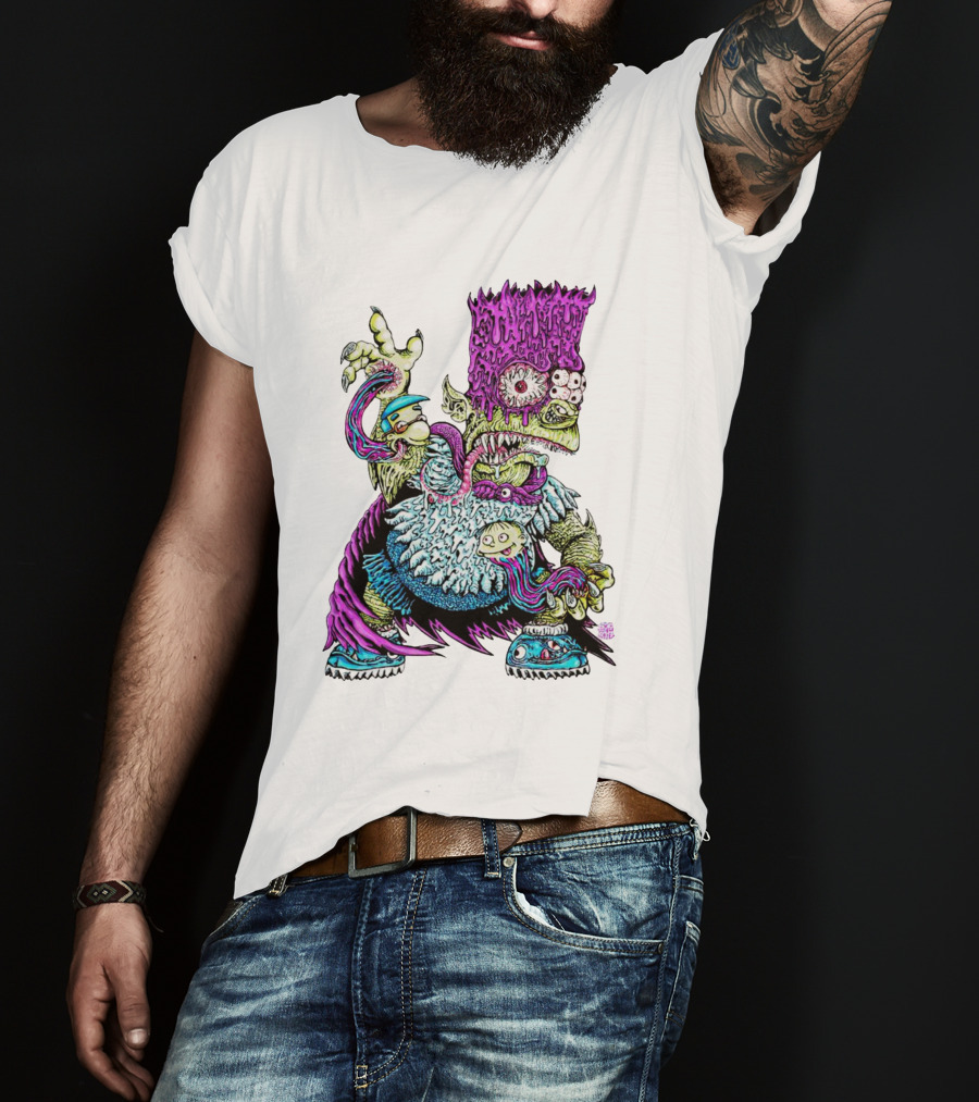 Caped Monster Bart Simpson Surreal T-Shirt