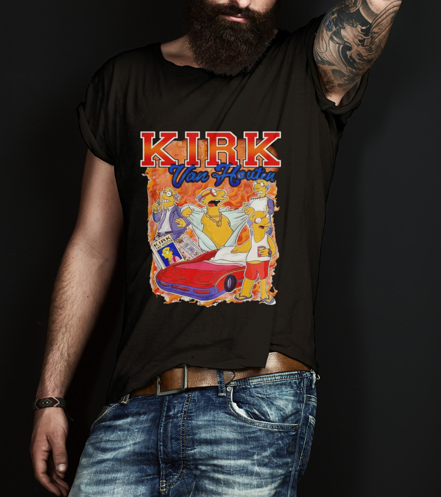Kirk Van Houten Vintage Comic Car Flames Drink T-Shirt