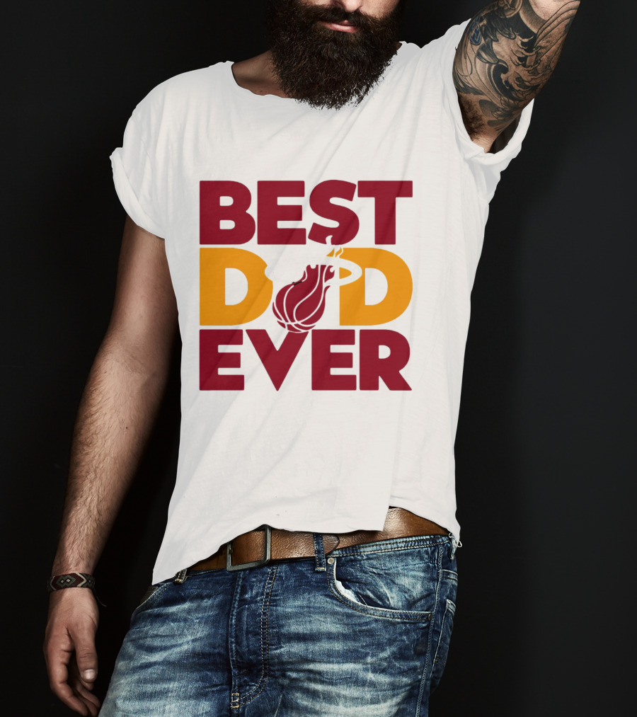 Best Dad Ever NBA Miami Heat Basketball Fan T-Shirt