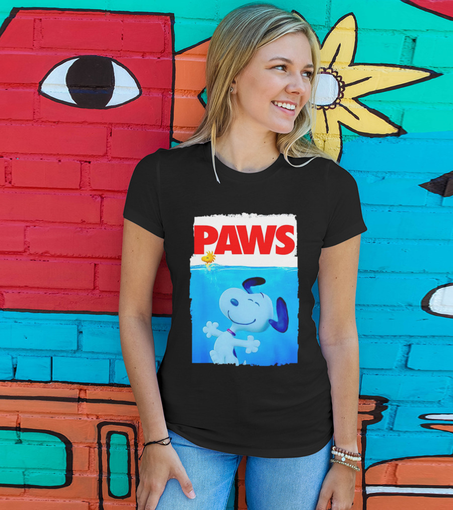 Paws Snoopy And Woodstock Szurkulet T-Shirt