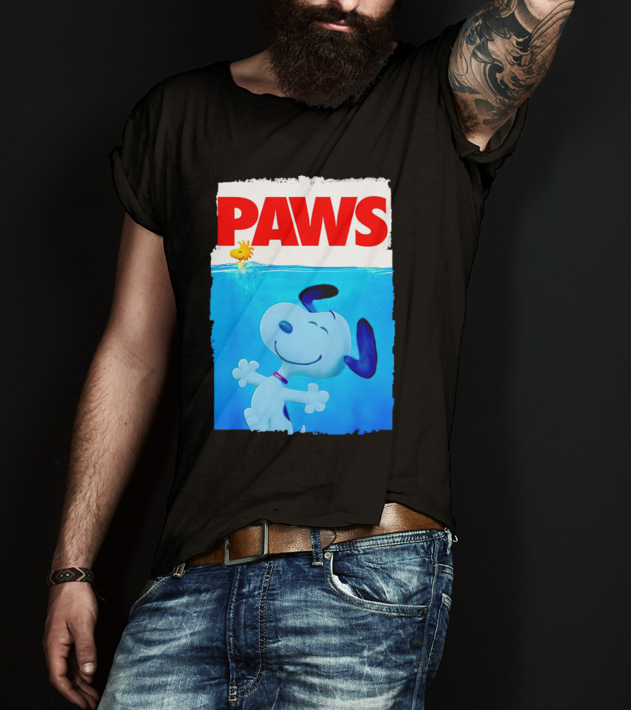 Paws Snoopy And Woodstock Szurkulet T-Shirt
