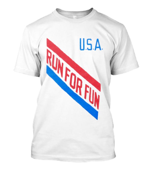 U.S.A. Red And Blue Run For Fun T-Shirt