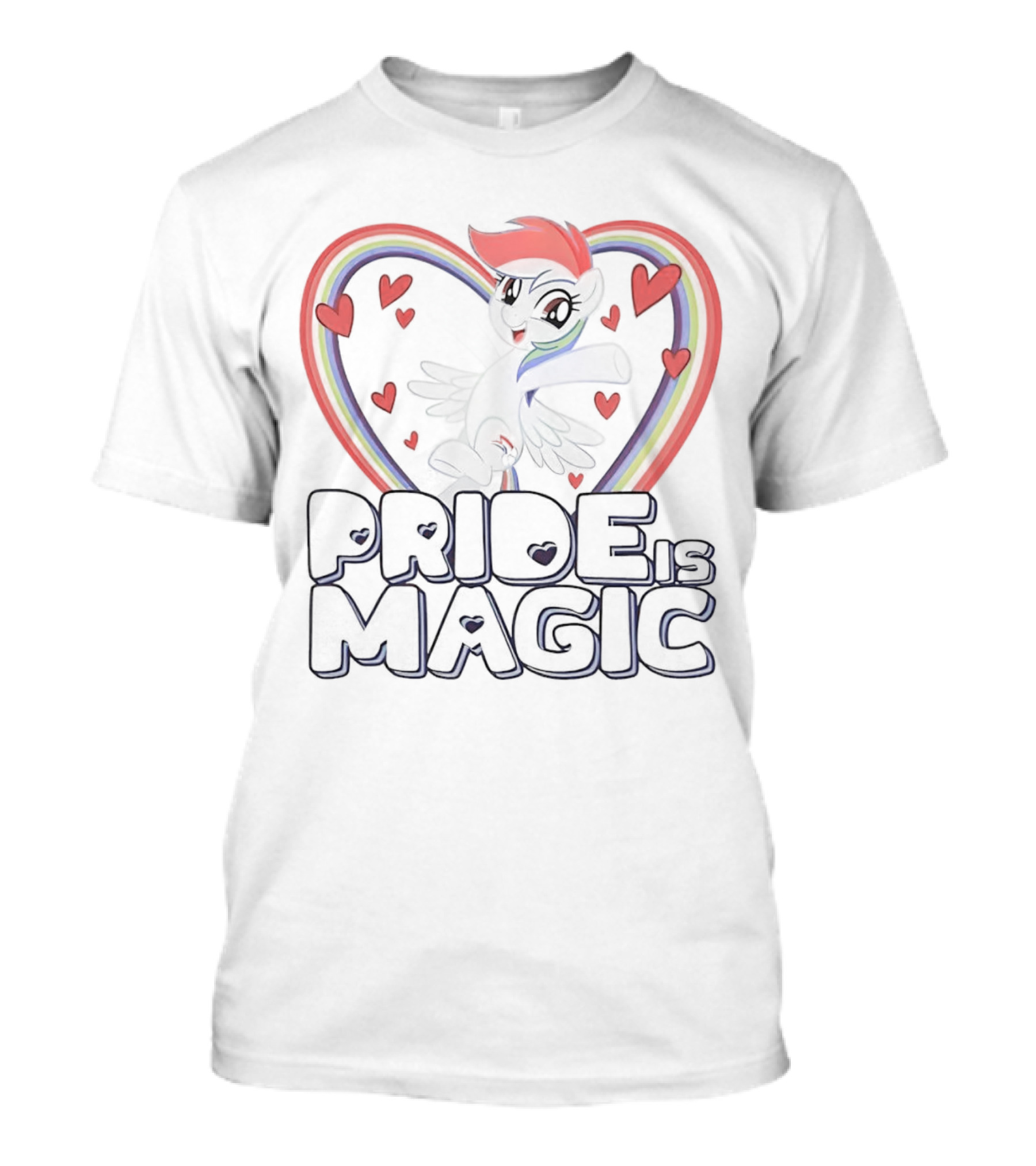 Pride Is Magic My Little Pony Rainbow Heart And Hearts T-Shirt