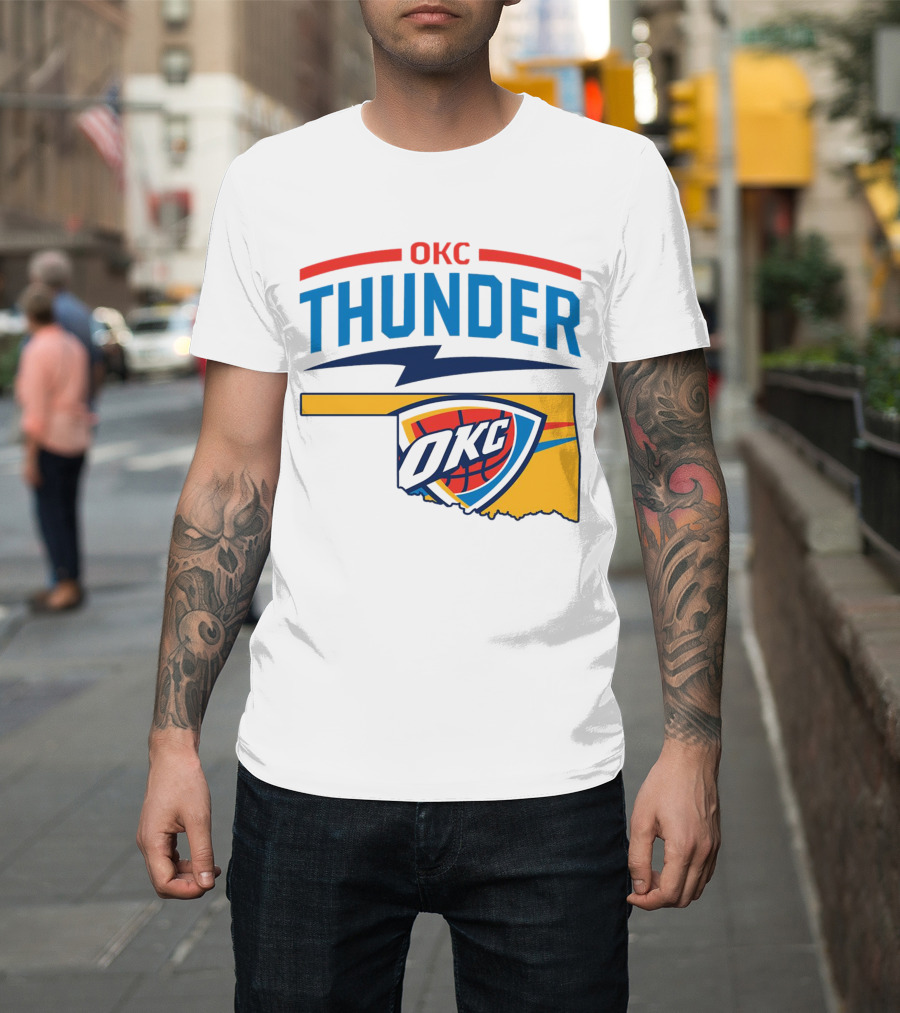 OKC Thunder Basketball Oklahoma Map T-Shirt